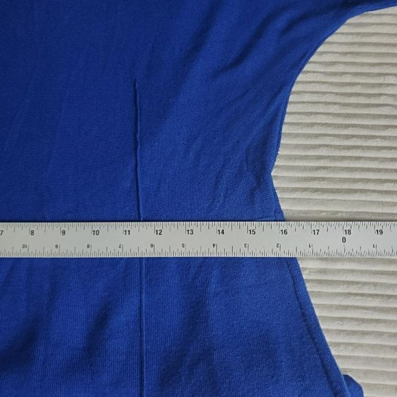 Eva Mendes NY&C Midi Sweater Dress Womens Large Blue 3/4 Sleeve Pencil Stretch - Picture 10 of 13